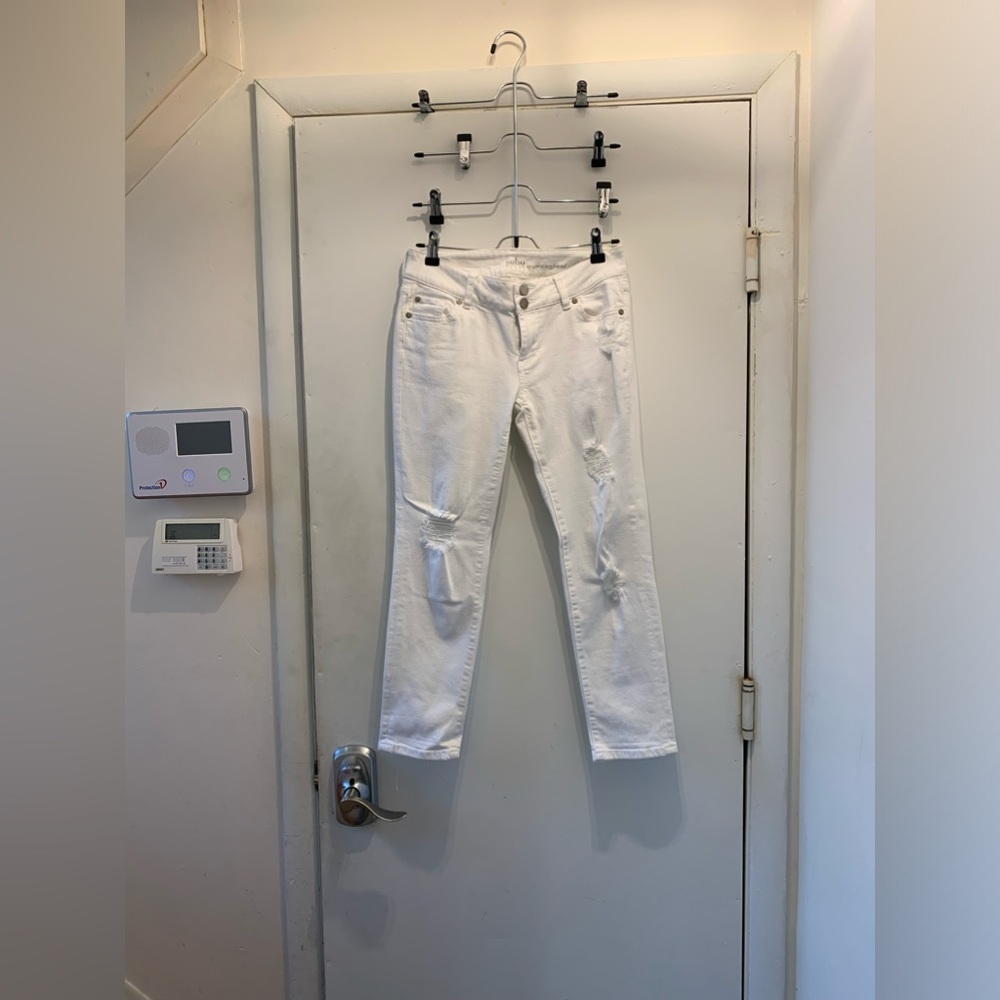 New York & Company Soho Jeans Cropped Boyfriend White Size 0